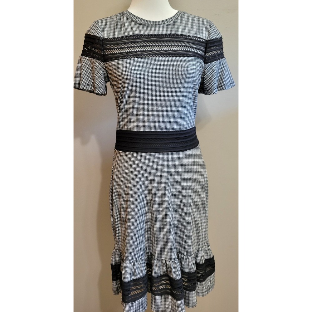 Michael Kors Mesh Mix Houndstooth Dress